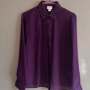 Vintage 80s purple blouse